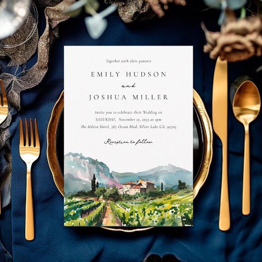 Rustikale Weinkellerei Hochzeit Einladung