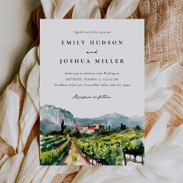 Rustikale Weinkellerei Hochzeit Einladung