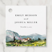 Rustikale Weinkellerei Hochzeit Geschenkanhänger (Vorderseite)