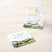 Rustikale Weinkellerei Hochzeit Rechteckiger Pappuntersetzer (Vor Ort)