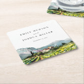 Rustikale Weinkellerei Hochzeit Rechteckiger Pappuntersetzer (angewinkelt)