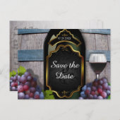 Rustikale Weinkellerei Hochzeit retten Datum Ankündigungspostkarte (Vorne/Hinten)