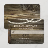 Rustikale Weinkellerei Hochzeit RSVP Karte (Vorne/Hinten)