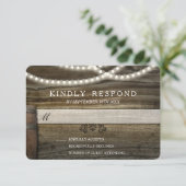 Rustikale Weinkellerei Hochzeit RSVP Karte (Stehend Vorderseite)