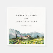 Rustikale Weinkellerei Hochzeit Serviette (Vorderseite)