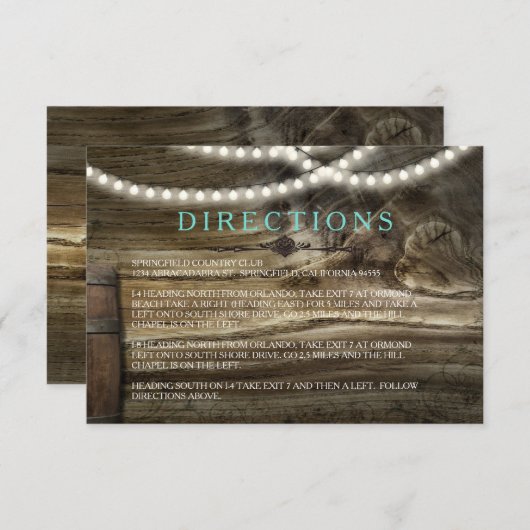 Rustikale Weinkellerei - Hochzeiten Begleitkarte (Vorne/Hinten)