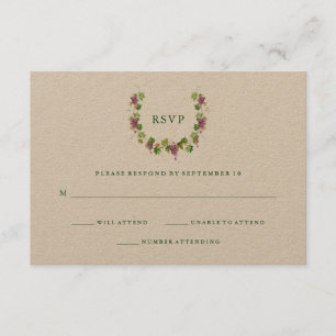 Rustikale Weinkellerei   Kraft-Hochzeitreaktion RSVP Karte
