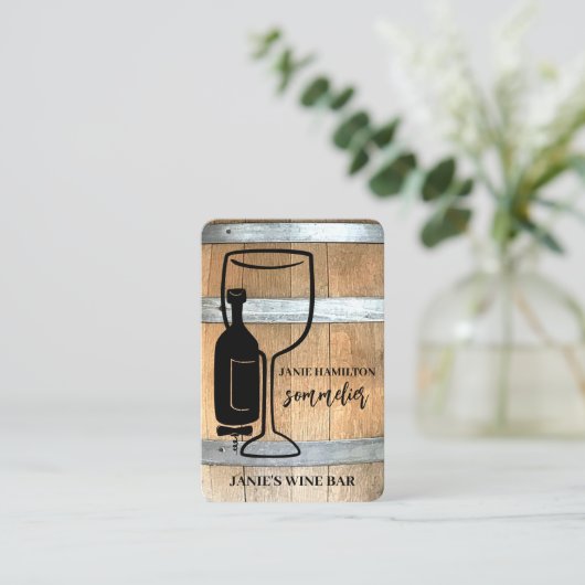 Rustikale Weinkellerei QR-Code Visitenkarte (Stehend Vorderseite)