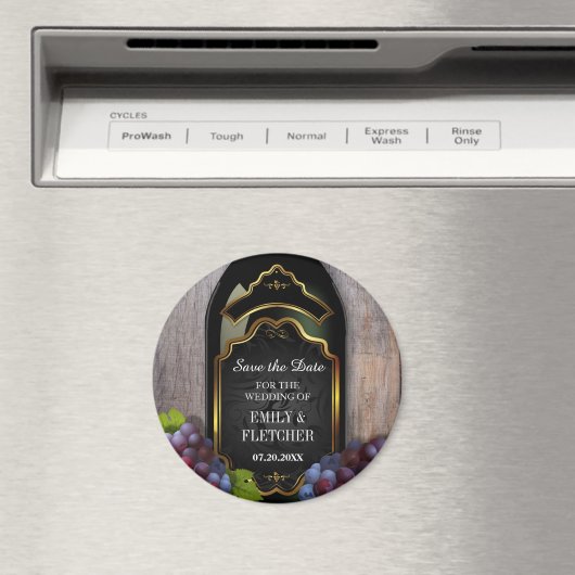 Rustikale Weinkellerei Save the Date Hochzeit Magnet (In Situ (Geschirrspüler))