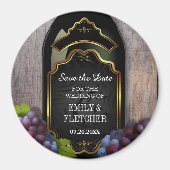 Rustikale Weinkellerei Save the Date Hochzeit Magnet (Vorne)
