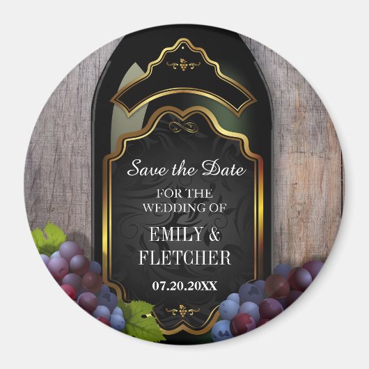 Rustikale Weinkellerei Save the Date Hochzeit Magnet (Vorne)