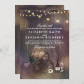 Rustikale Weinkellerei und Hochzeit von String Lig Einladung (Vorne/Hinten)