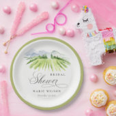 Rustikale Weinkellerei Weinberg Brautparty Pappteller (Party)