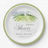 Rustikale Weinkellerei Weinberg Brautparty Pappteller (Vorderseite)