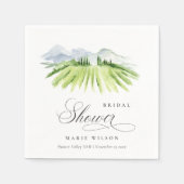 Rustikale Weinkellerei Weinberg Brautparty Serviette (Vorderseite)