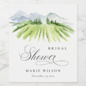 Rustikale Weinkellerei Weinberg Brautparty Weinetikett (Einzelnes Label)