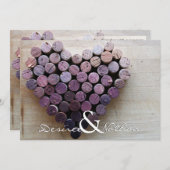 Rustikale Weinkork Hochzeitsreise Einladung (Vorne/Hinten)