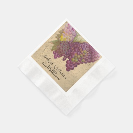 Rustikale Weinkultur Themenpark Meilenstein Geburt Serviette (Ecke)