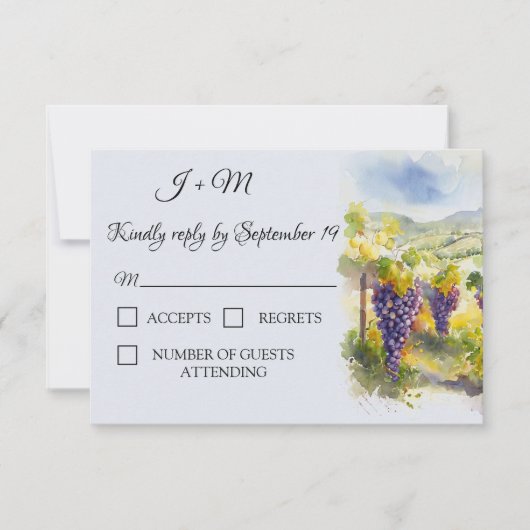 Rustikale Weinkultur und Erde UAWG RSVP Karte (Vorderseite)