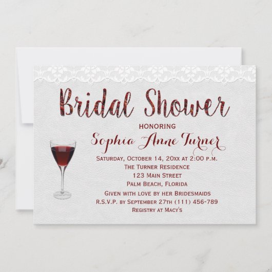 Rustikale Weinprobe Brautdusche Einladung (Vorderseite)