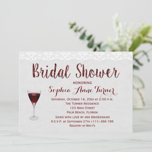 Rustikale Weinprobe Brautdusche Einladung (Stehend Vorderseite)