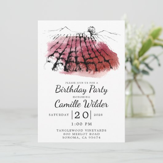 Rustikale Weinprobe Weinkeller Weinkeller Geburtst Einladung (Stehend Vorderseite)