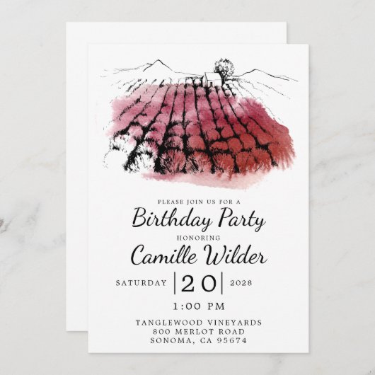 Rustikale Weinprobe Weinkeller Weinkeller Geburtst Einladung (Vorne/Hinten)