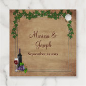 Rustikale Weinreben Burgund Wein Hochzeit Vielen D Geschenkanhänger (Rückseite)