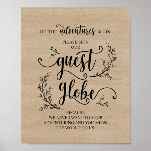 Rustikale Weinreben, die unser Gästeglobe signiere Poster (Vorne)