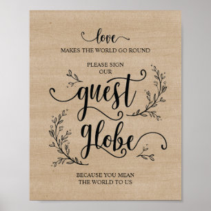 Rustikale Weinreben, die unser Gästeglobe signiere Poster