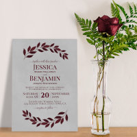 Rustikale Weinreben Elegantes Burgund & Gray Weddi