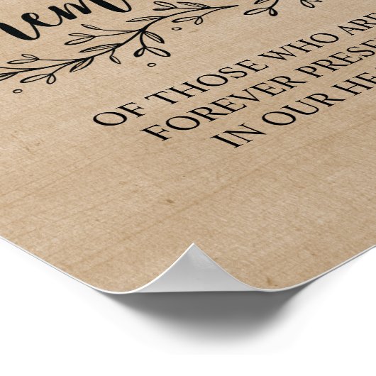 Rustikale Weinreben - Gedenkzeichen Poster (Ecke)