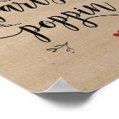 Rustikale Weinreben Hochzeitsparty Poppin Schild P (Ecke)