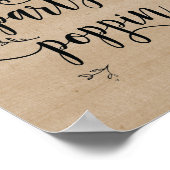 Rustikale Weinreben Hochzeitsparty Poppin Schild P (Ecke)