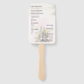 Rustikale Weinreben-inspirierte Hochzeitsprogramm- Fächer (Rückseite)