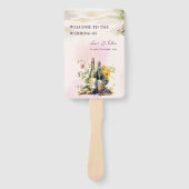 Rustikale Weinreben-inspirierte Hochzeitsprogramm- Fächer (Vorderseite)