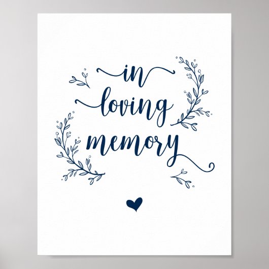 Rustikale Weinreben, Marineblau in liebevoller Eri Poster (Vorne)