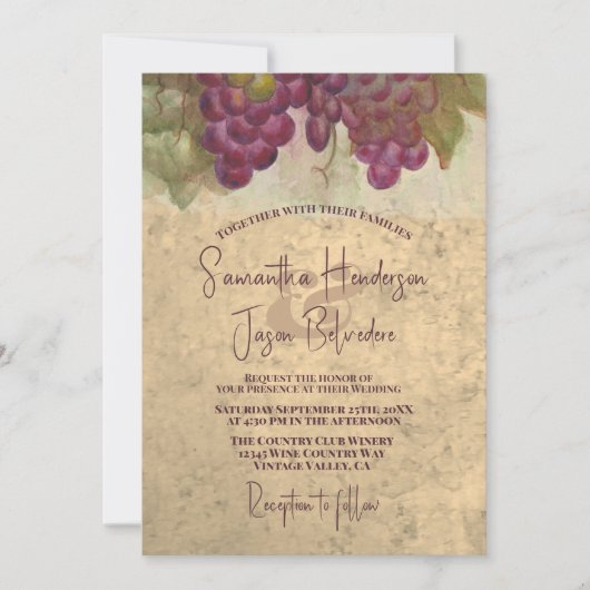 Rustikale Weinroute Einladung (Vorderseite)