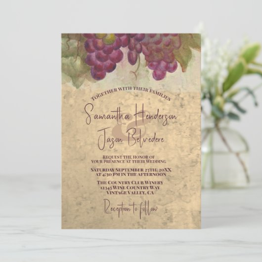 Rustikale Weinroute Einladung (Stehend Vorderseite)