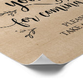 Rustikale Weinstöcke Hochzeit Vielen Dank Nehmen S Poster (Ecke)