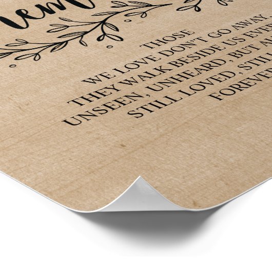 Rustikale Weintrauben, die sich in Erinnerungszeic Poster (Ecke)