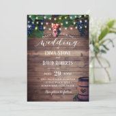 Rustikale Weintrauben Hochzeit im Herbst Einladung (Stehend Vorderseite)