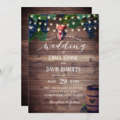 Rustikale Weintrauben Hochzeit im Herbst Einladung (Vorne/Hinten)