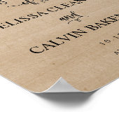 Rustikale Weintrauben Hochzeitsgeschenk-Plakat Poster (Ecke)