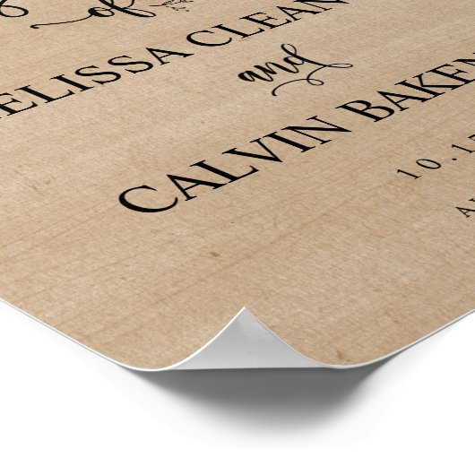 Rustikale Weintrauben Hochzeitsgeschenk-Plakat Poster (Ecke)