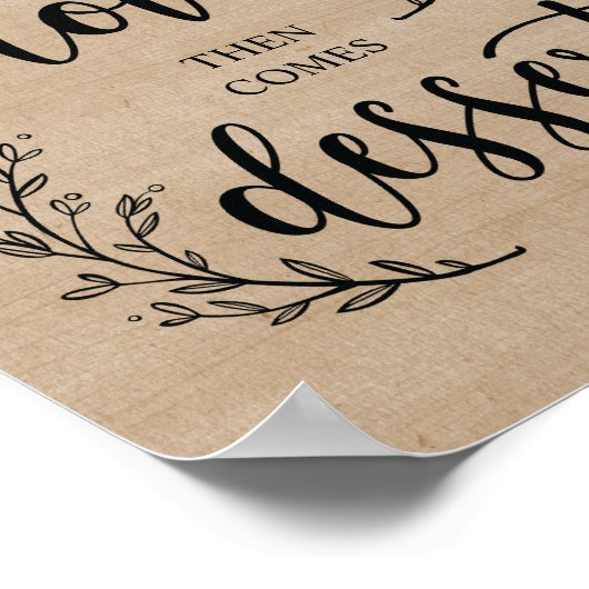 Rustikale Weintrauben Hochzeitstorte Sign Poster (Ecke)