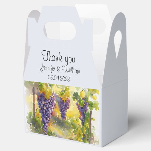 Rustikale Weintrauben Lemons Italien Hochzeit Geschenkschachtel (Geöffnet)