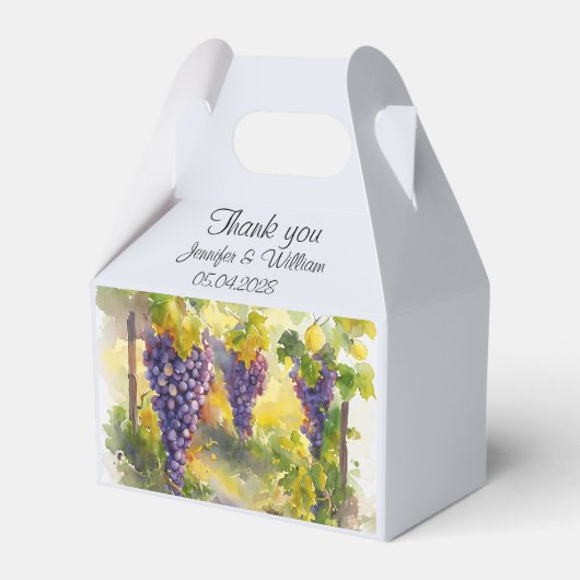 Rustikale Weintrauben Lemons Italien Hochzeit Geschenkschachtel (Vorderseite)