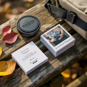 Rustikale Weißbuchbeschaffenheit des Quadratische Visitenkarte