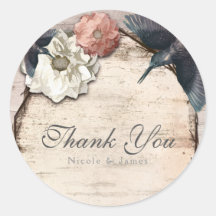 Rustikale Weiße Birke Floral & Hummingbird Gefalle